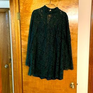 Green, lace dress with built in slip
